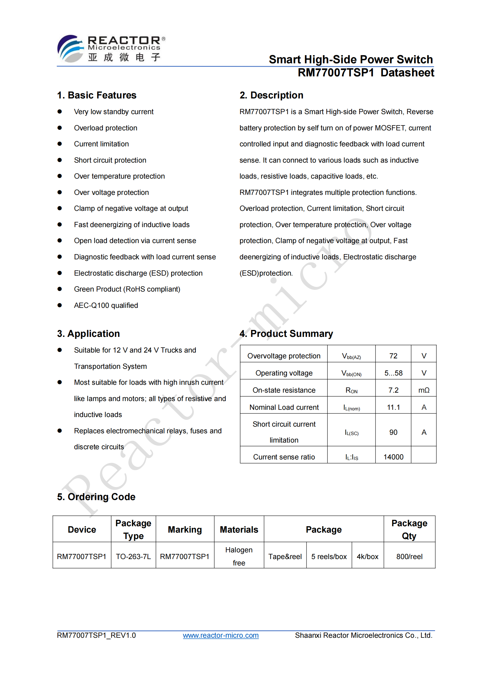 RM77007TSP1 Datasheet_V1